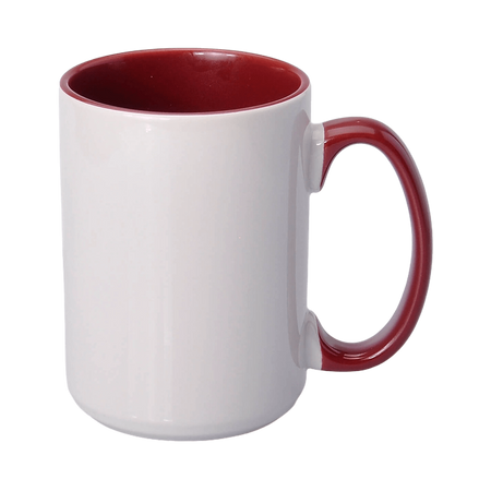 Carton 36 pcs. Sublimation mug AA+ 425ml UNISUB SM-033 with maroon interior and ear piece