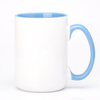 Sublimation mug with blue interior and earpiece 425ml UNISUB SM-032 AA+ 