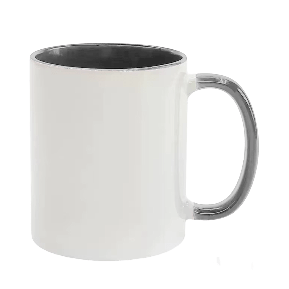 UNISUB Sublimationsbecher SM-057 330 ml weiß mit grauer Innenseite und Griff Klasse AA+