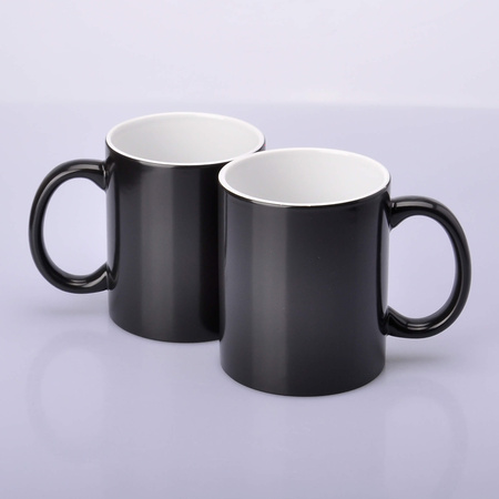 SM-026 Magic mug black with white interior 330ml (semi-matte)