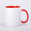 Printed 330 ml mug with red interior and ear piece UNISUB SM-005 AA+ 