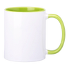 Sublimationsbecher 330ml mit hellgrüner Innenseite und AA+ Ohrhörer UNISUB SM-008