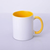 Mug with yellow interior and earpiece 330ml SM-004 for sublimation AA+
