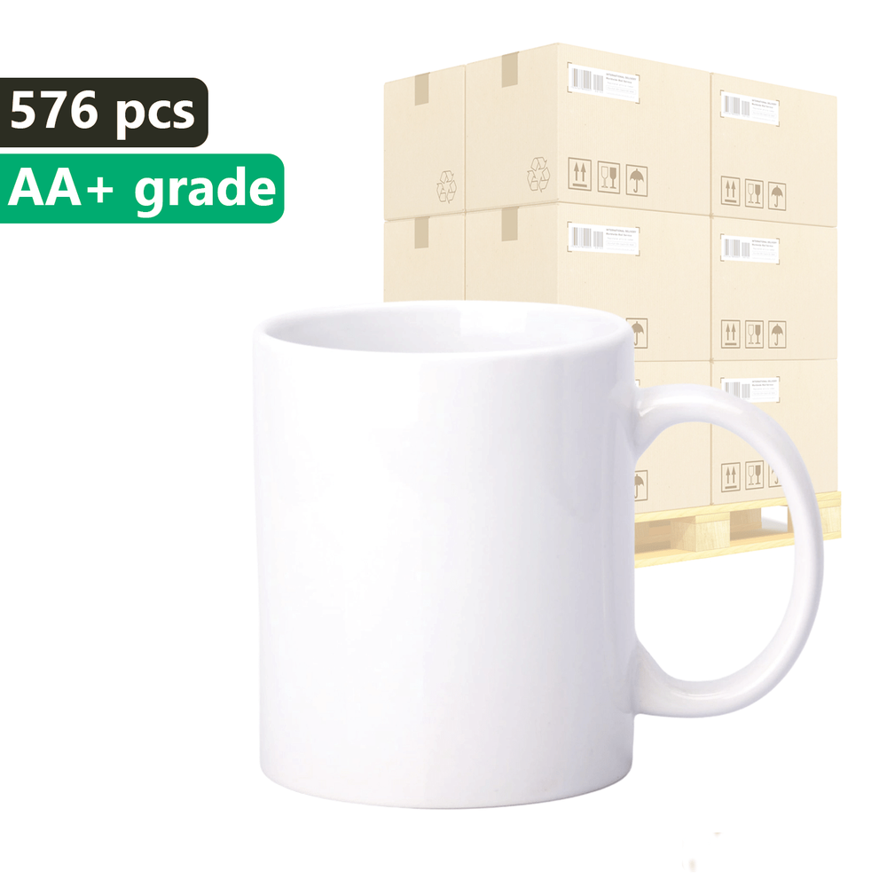 PALETA S 576 ks. Bílý hrnek pro sublimaci UNISUB SM-011 AA+ 330ml