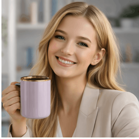 UNISUB sublimation mug SM-060 330 ml white with gold rim and handle Class AA+