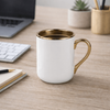 UNISUB sublimation mug SM-060 330 ml white with gold rim and handle Class AA+