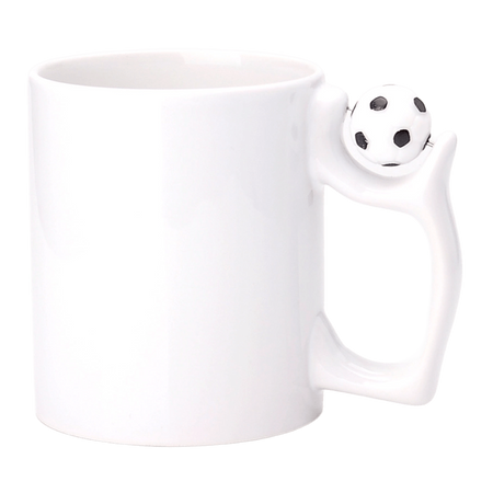 Kubek biały FOOTBALL 330ml Grade AAA UNISUB SM-051 z piłką do sublimacji