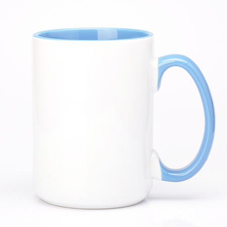 Sublimation mug with blue interior and earpiece 425ml UNISUB SM-032 AA+ 