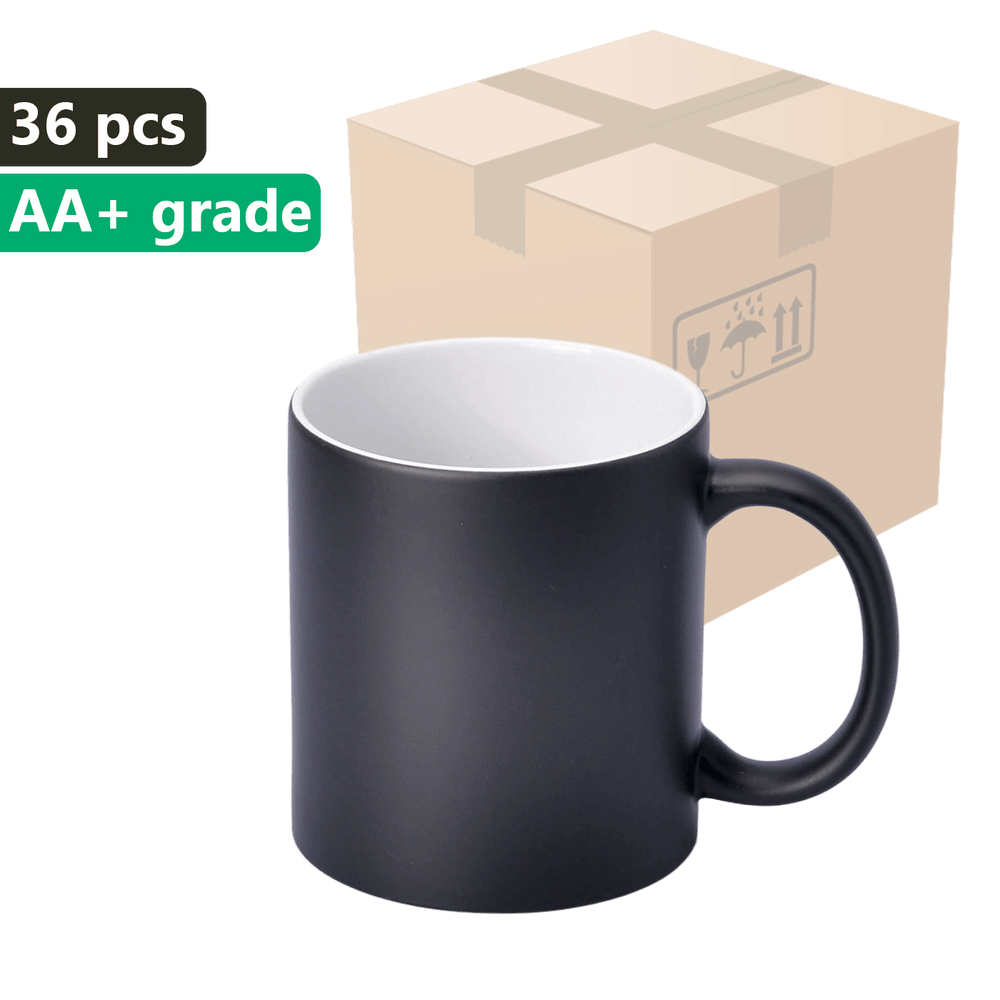 SM-029 Magic Becher schwarz mit weißer Innenseite 330ml (matt)