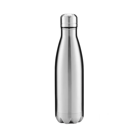 CARTON 50 pcs. Metallic Silver OUTDOOR 500ml Stainless Steel Thermos Bottle UNISUB TB-002