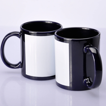 CARTON 36 pcs. UNISUB SM-047 AA+ black sublimation mug with white window 330ml