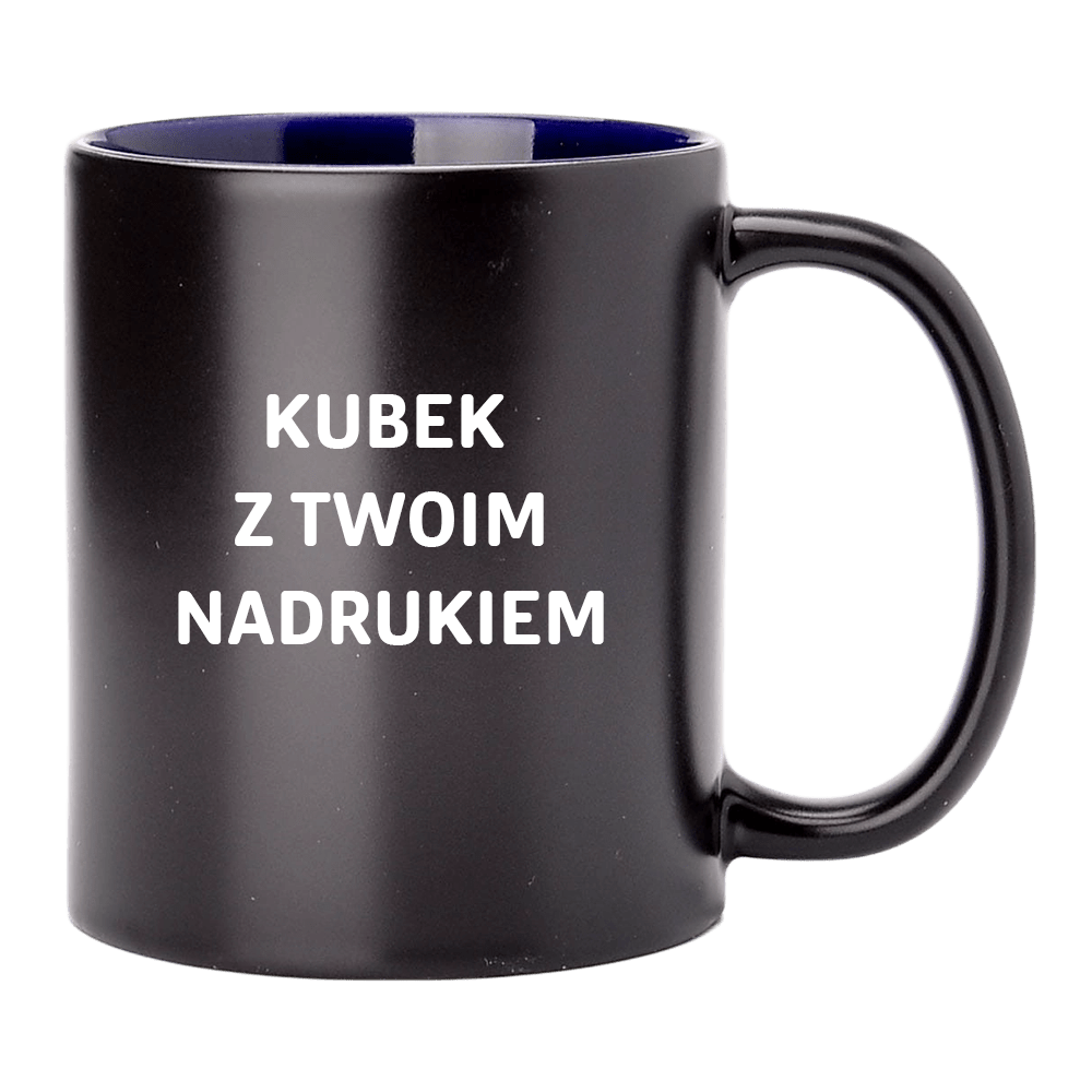 Magický hrnek s potiskem černý s tmavě modrým vnitřkem SM-022 330ml