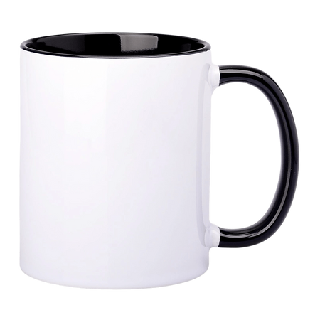 Sublimationsbecher AA+ mit schwarzer Innenseite und Griff 330ml SM-010
