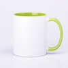 Sublimation 330ml mug with light green interior and AA+ earpiece UNISUB SM-008