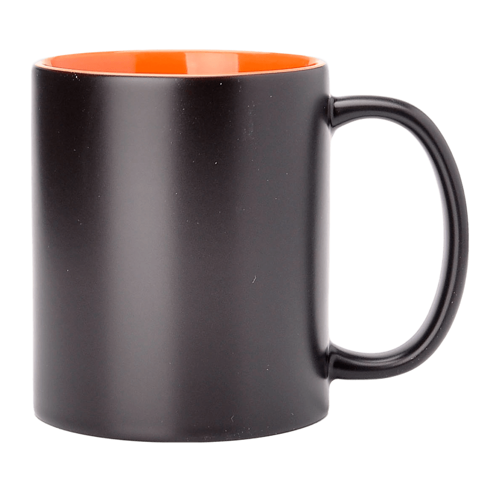 SM-025 Magic mug black with orange interior 330ml