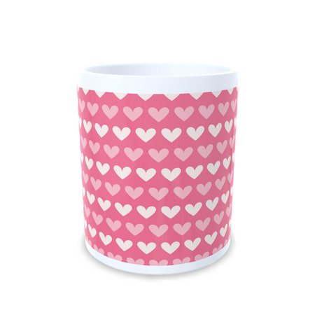 Hrnek s potiskem 330 ml PINK HEARTS sublimace na hrnek