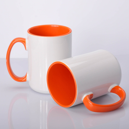 Karton 36 szt. Kubek do sublimacji UNISUB SM-039 425ml  AA+ pomarańczowe wnętrze i ucho