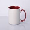 Mug with maroon interior and handle 425ml UNISUB SM-033 for AA+ sublimation 