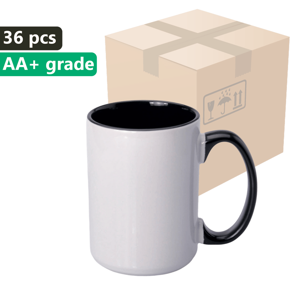 Karton 36 szt. Kubek do sublimacji UNISUB SM-041 AA+ 425ml czarne wnętrze i ucho