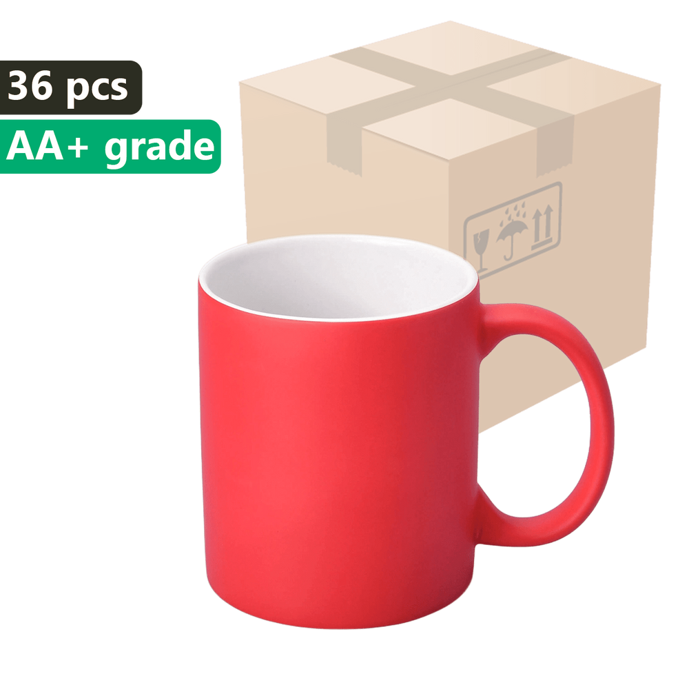 Carton 36 pieces Magic mug red with white interior 330ml SM-031 matte For sublimation AA+