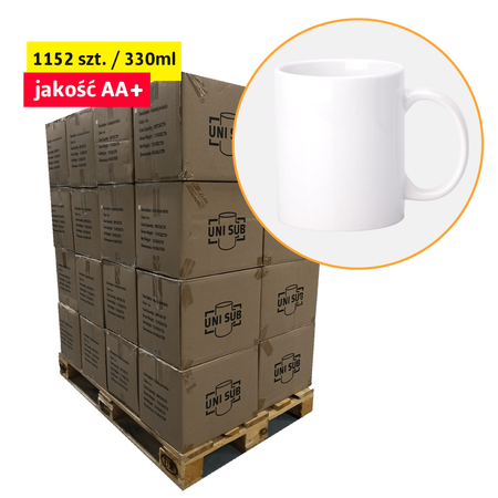 Kubek biały do sublimacji 330ml jakość AA+ SM-011 ceramika