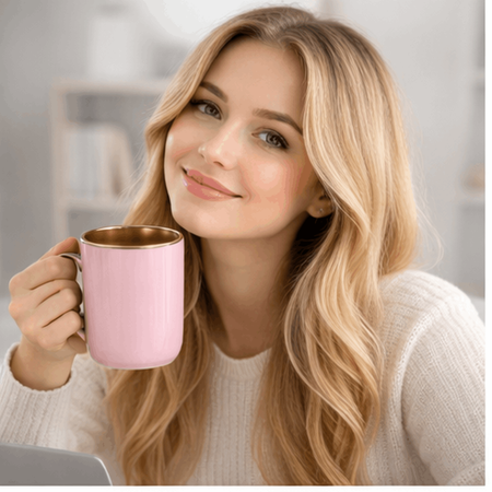 UNISUB sublimation mug SM-060 330 ml white with gold rim and handle Class AA+