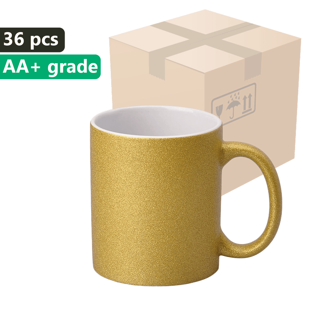 Karton 36 ks. Hrnek UNISUB Glitter Gold SM-043 330ml