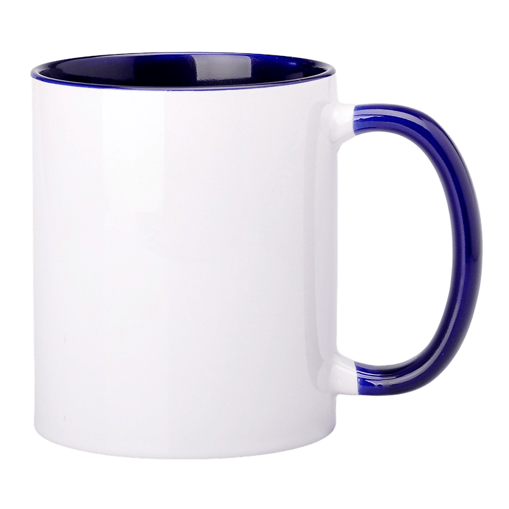 Kubek z kobaltowym wnętrzem i uszkiem 330ml SM-002 do sublimacji AA+