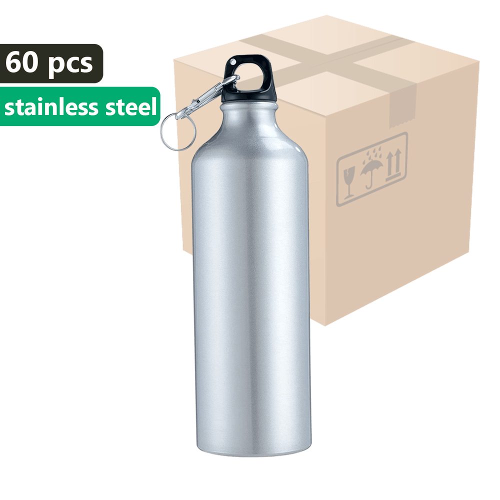 CARTON 60 pcs. Metallic silver OUTDOOR 650ml Stainless Steel Bottle UNISUB MB-001