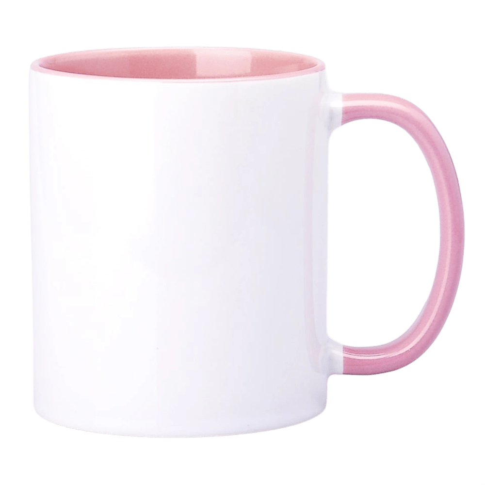 Sublimationbecher mit Rosa Innenraum und Griff 330ml SM-007 (AA+ Qualität)