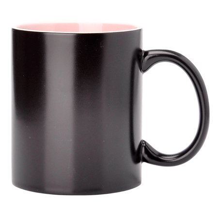 Karton 36 kusů Magický hrnek černý SM-021 s růžovým vnitřkem 330ml