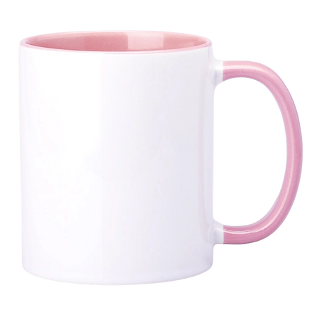 Sublimationbecher mit Rosa Innenraum und Griff 330ml SM-007 (AA+ Qualität)