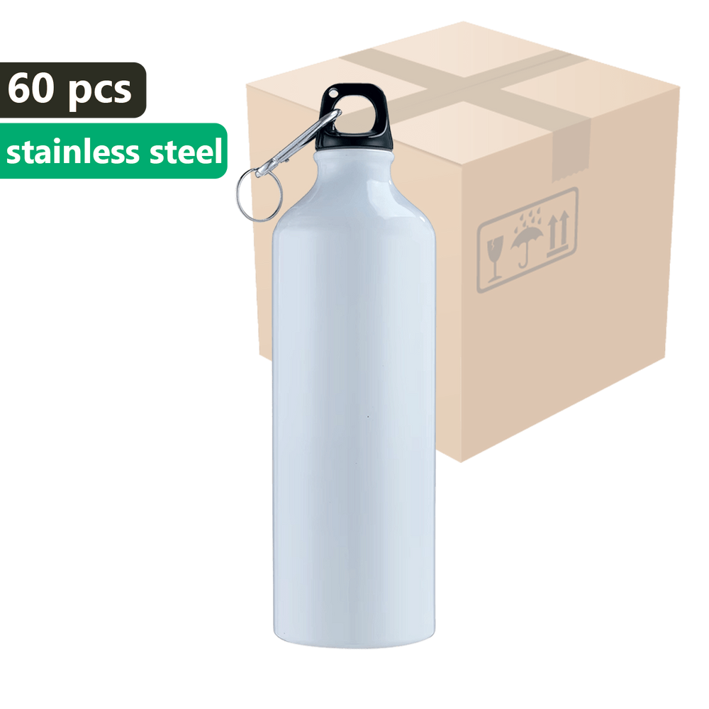 Carton 60 pcs. Metallic white OUTDOOR 650ml Stainless Steel Bottle UNISUB MB-002