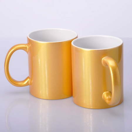 Carton 36 pcs. UNISUB mug SM-046 330ml Shiny metallic gold with white interior