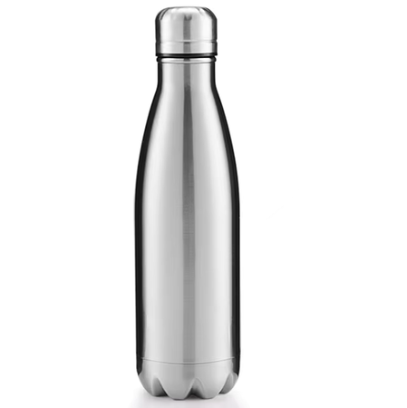 CARTON 50 pcs. Metallic Silver OUTDOOR 500ml Stainless Steel Thermos Bottle UNISUB TB-002