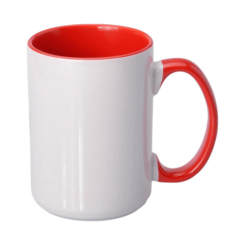 Mug with red interior and handle 425ml UNISUB SM-034 for AA+ sublimation