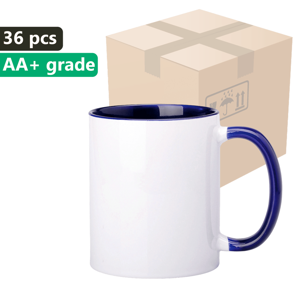Karton 36 kusů Hrnek SM-002 s kobaltovým vnitřkem a sluchátkem 330 ml pro sublimaci AA+