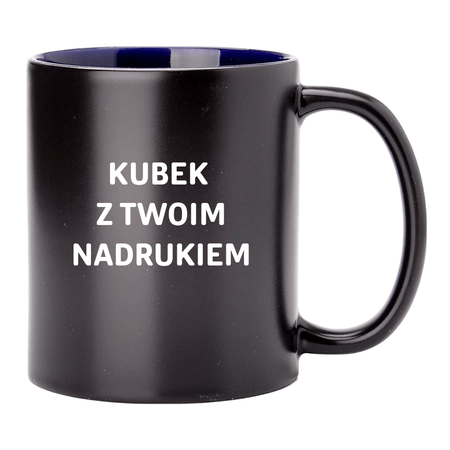 Printed magic mug black with navy blue interior SM-022 330ml