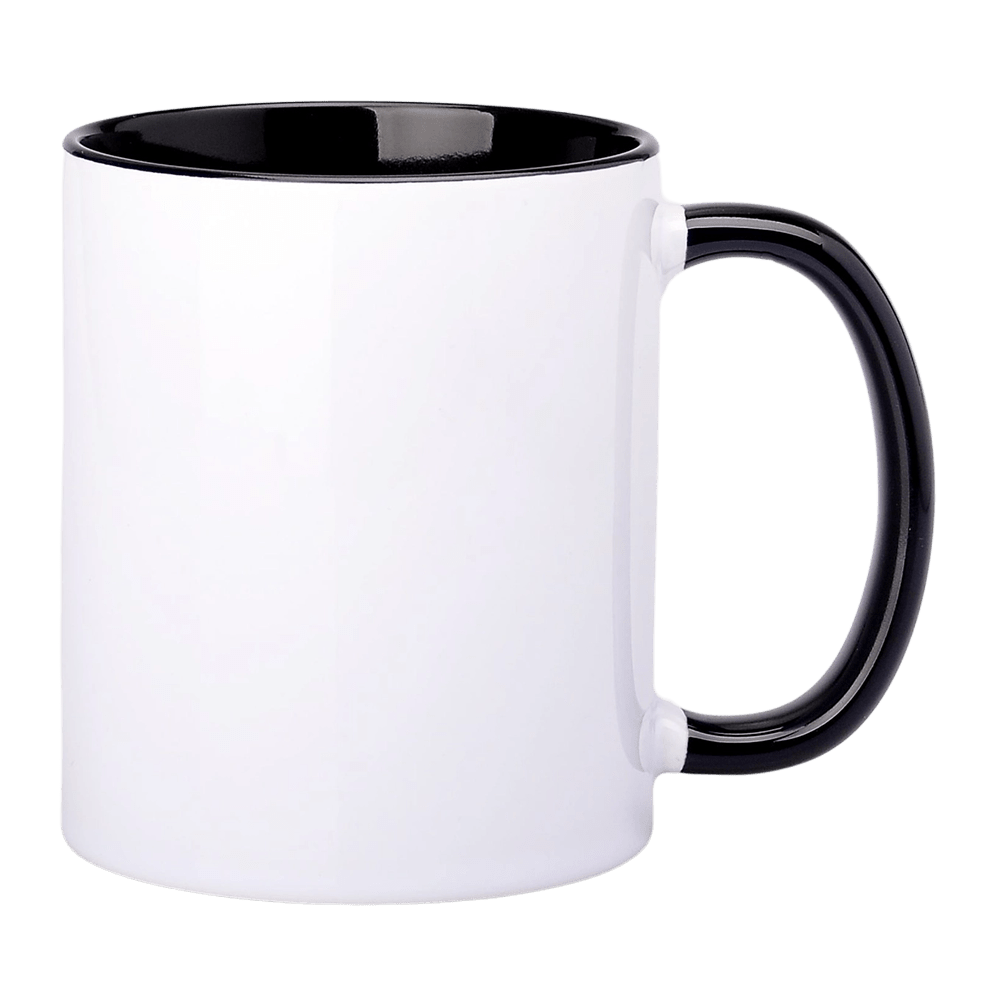 Sublimationsbecher AA+ mit schwarzer Innenseite und Griff 330ml SM-010