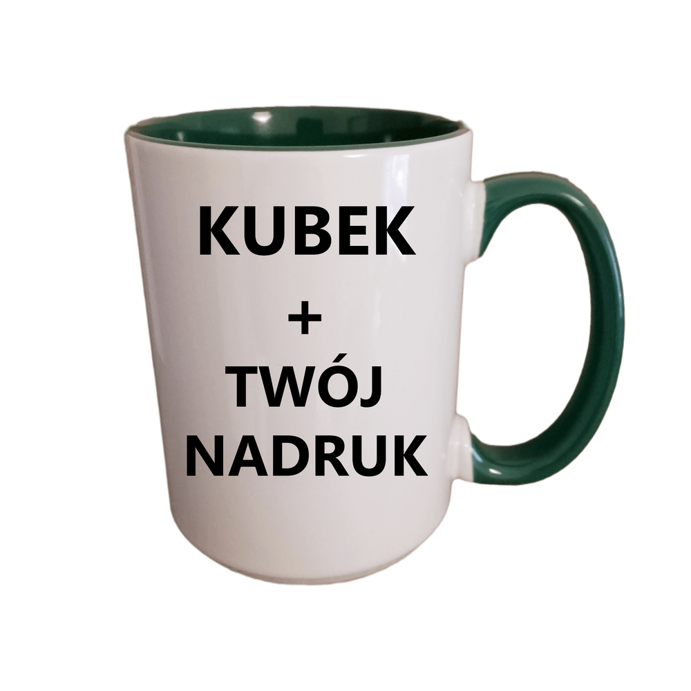 Hrnek s potiskem UNISUB SM-038 425ml tmavě zelený interiér a ucho AA+