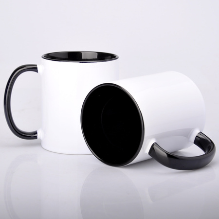 Sublimationsbecher AA+ mit schwarzer Innenseite und Griff 330ml SM-010