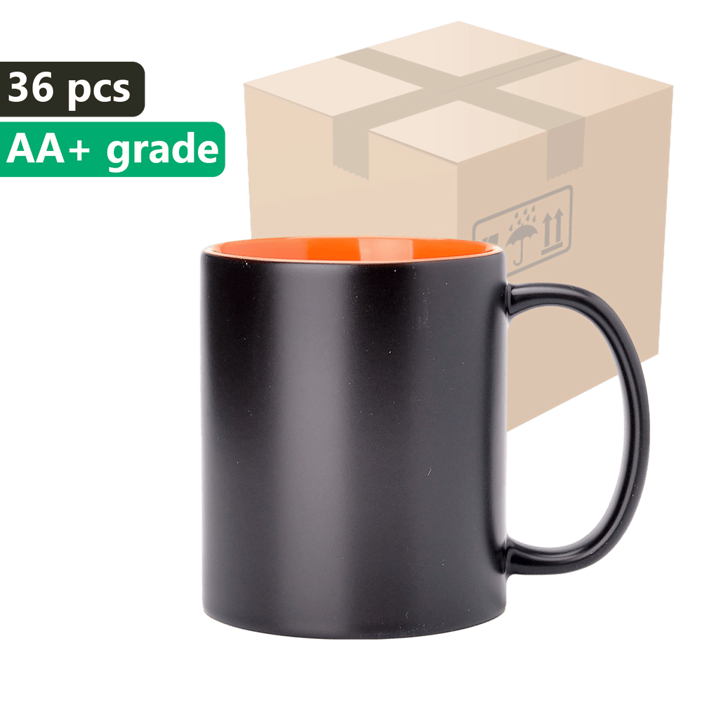 SM-025 Magic Becher schwarz mit orangem Innenraum 330ml