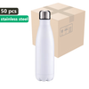 CARTON 50 pcs. Metallic white OUTDOOR 500ml Stainless Steel Thermos Bottle UNISUB TB-003