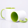 Kubek z nadrukiem 330ml z jasnozielonym wnętrzem i uszkiem AA+ UNISUB SM-008