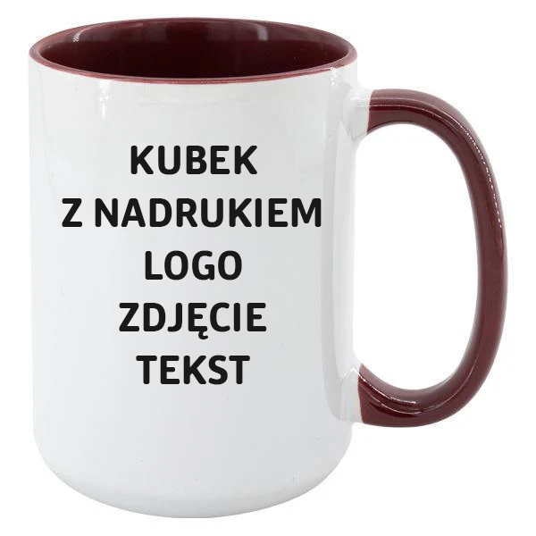 Becher mit kastanienbrauner Innenseite und Griff 425ml UNISUB SM-033 für Sublimation AA+