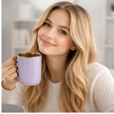 UNISUB Sublimationsbecher SM-060 330 ml weiß mit Goldrand und Griff Klasse AA+