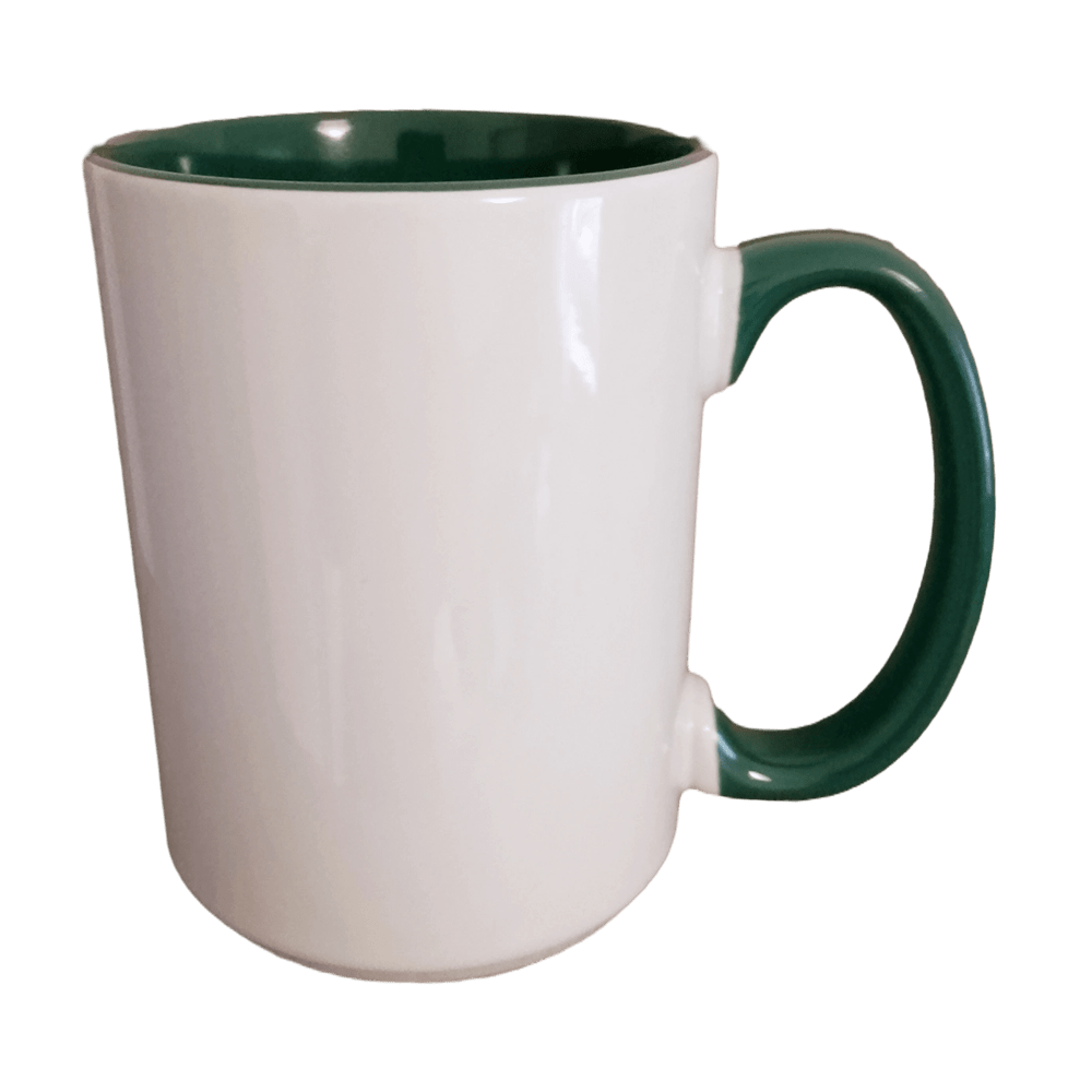 SM-038 Becher mit dunkelgrüner Innenseite und Griff 450ml