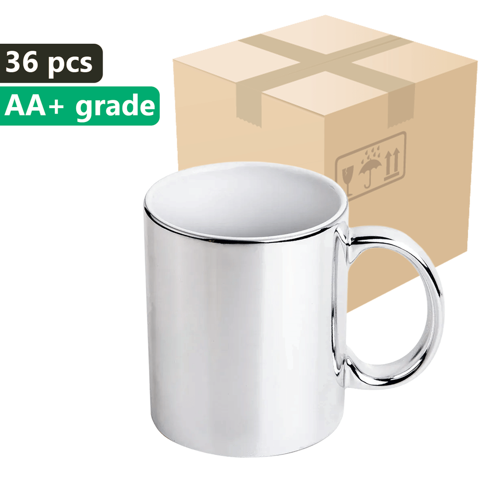 KARTON 36 Stück. UNISUB Sublimation Becher SM-054 Plating Silber