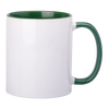 Karton 36 kusů Hrnek SM-009 s tmavě zeleným vnitřkem a náušníkem 330 ml pro sublimaci AA+