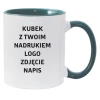 Printed mug white with dark green interior and earpiece 330ml AA+ SM-009 